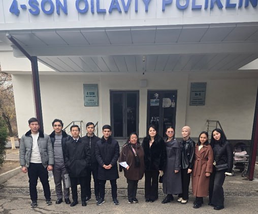 About the visit of faculty members of the Department of International Economics and students of the University of World Economy and Diplomacy to Family Polyclinic No. 4