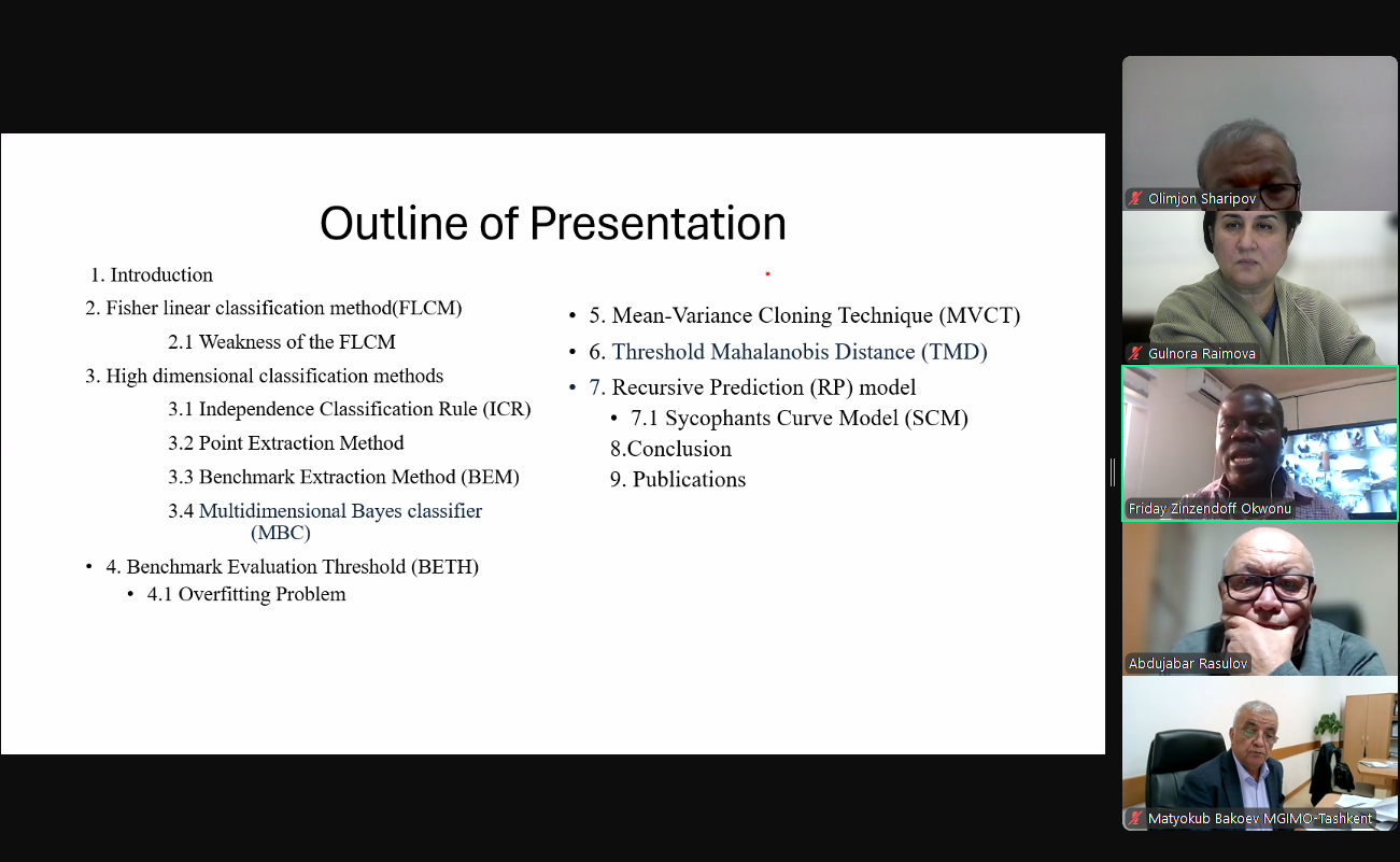 JIDUda Delta State University olimining ma’ruzasi bo‘lib o‘tdi