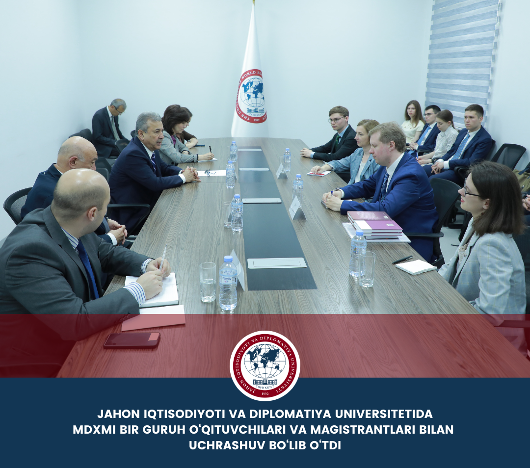 A meeting with a group of teachers and graduate students of MSIIR was held at the University of World Economy and Diplomacy