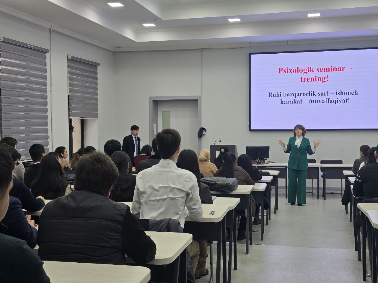 Jahon iqtisodiyoti va diplomatiya universitetida o‘tkazilgan haftalik psixologik seminar-treninglar