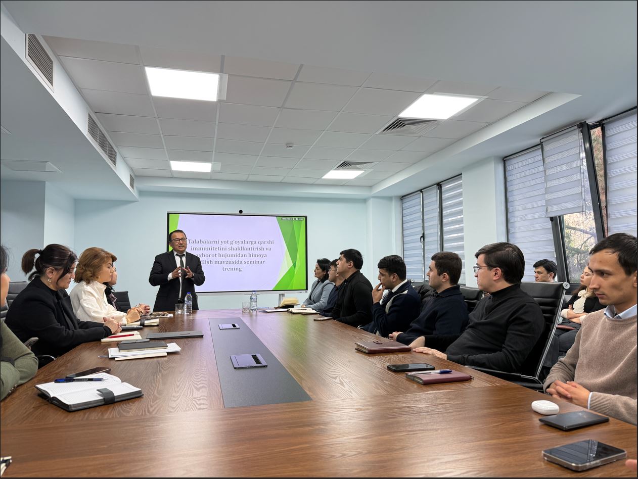 “Talabalarni yot g‘oyalarga qarshi immunitetini shakllantirish va axborot xurujlaridan himoya qilish” seminar-trening tashkil etildi
