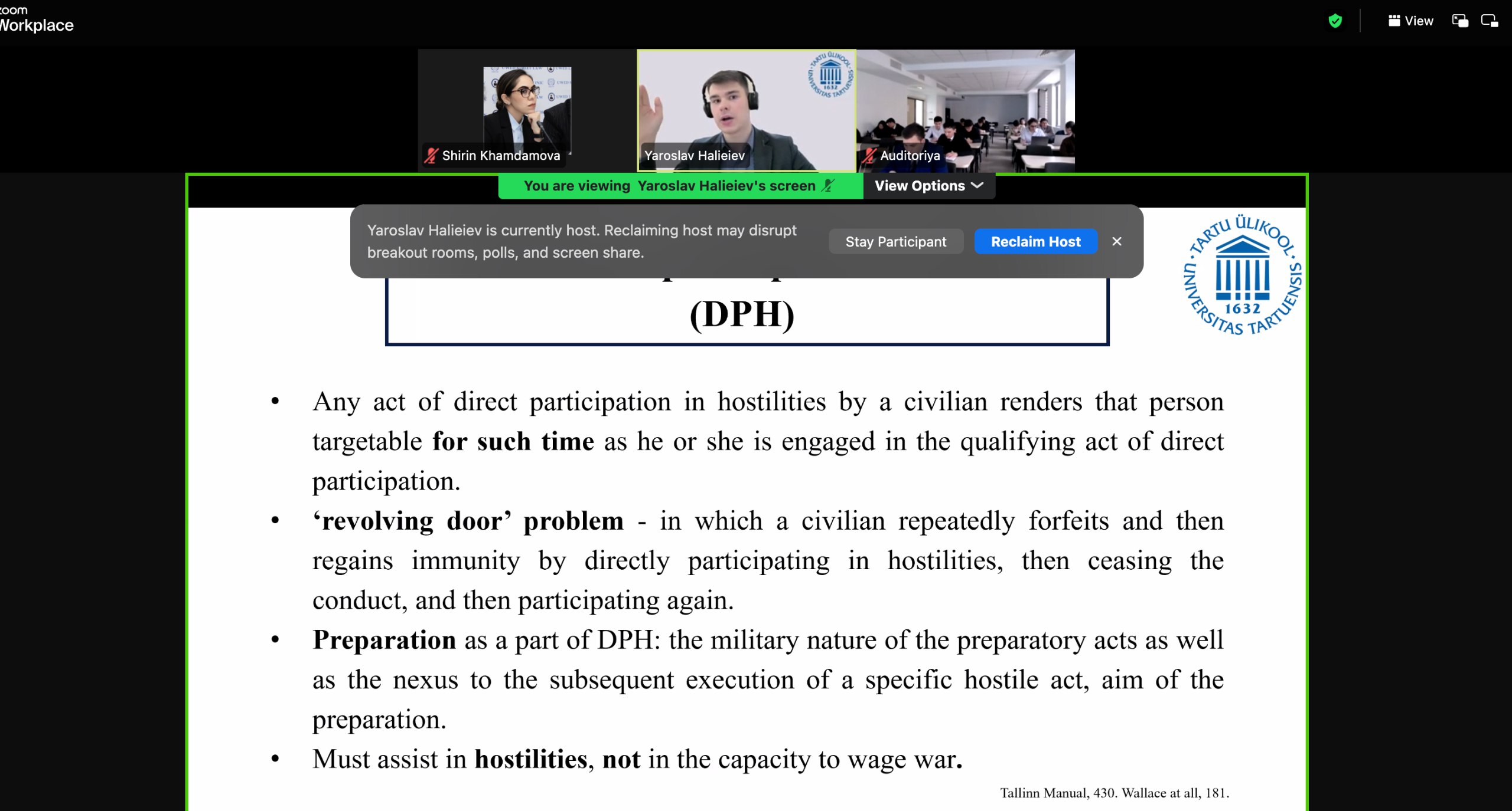 Мастер-класс по международному гуманитарному праву на тему: «Hybrid Warfare and Hostilities in Cyberspace»