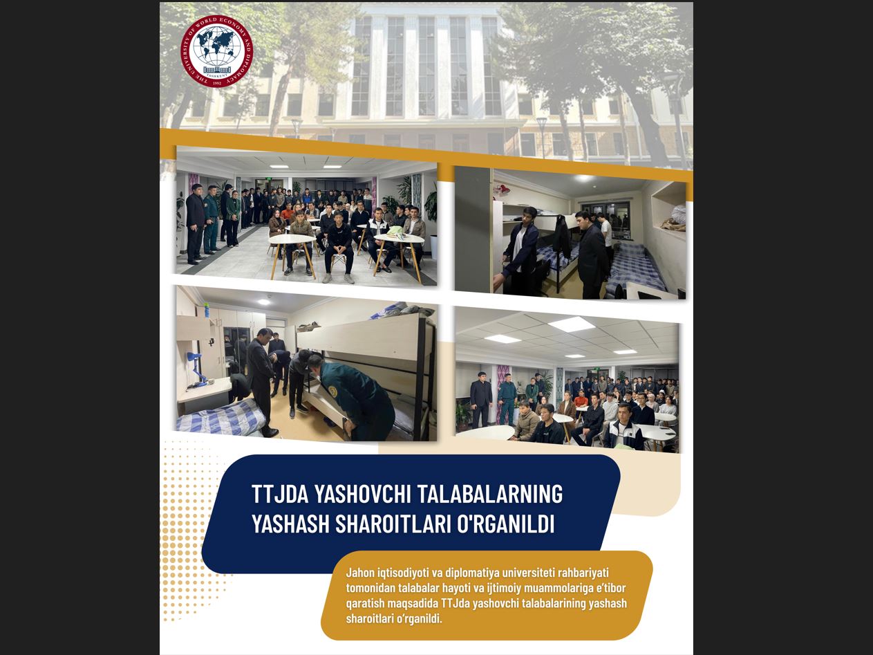 The First Vice-Rector of UWED Conducted a Working Visit to the Student Dormitory