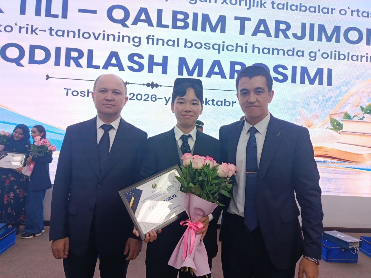 JIDU talabasi Haruki Ikeda “O‘zbek tili – qalbim tarjimoni” final bosqichida muvaffaqiyatli ishtirok etdi