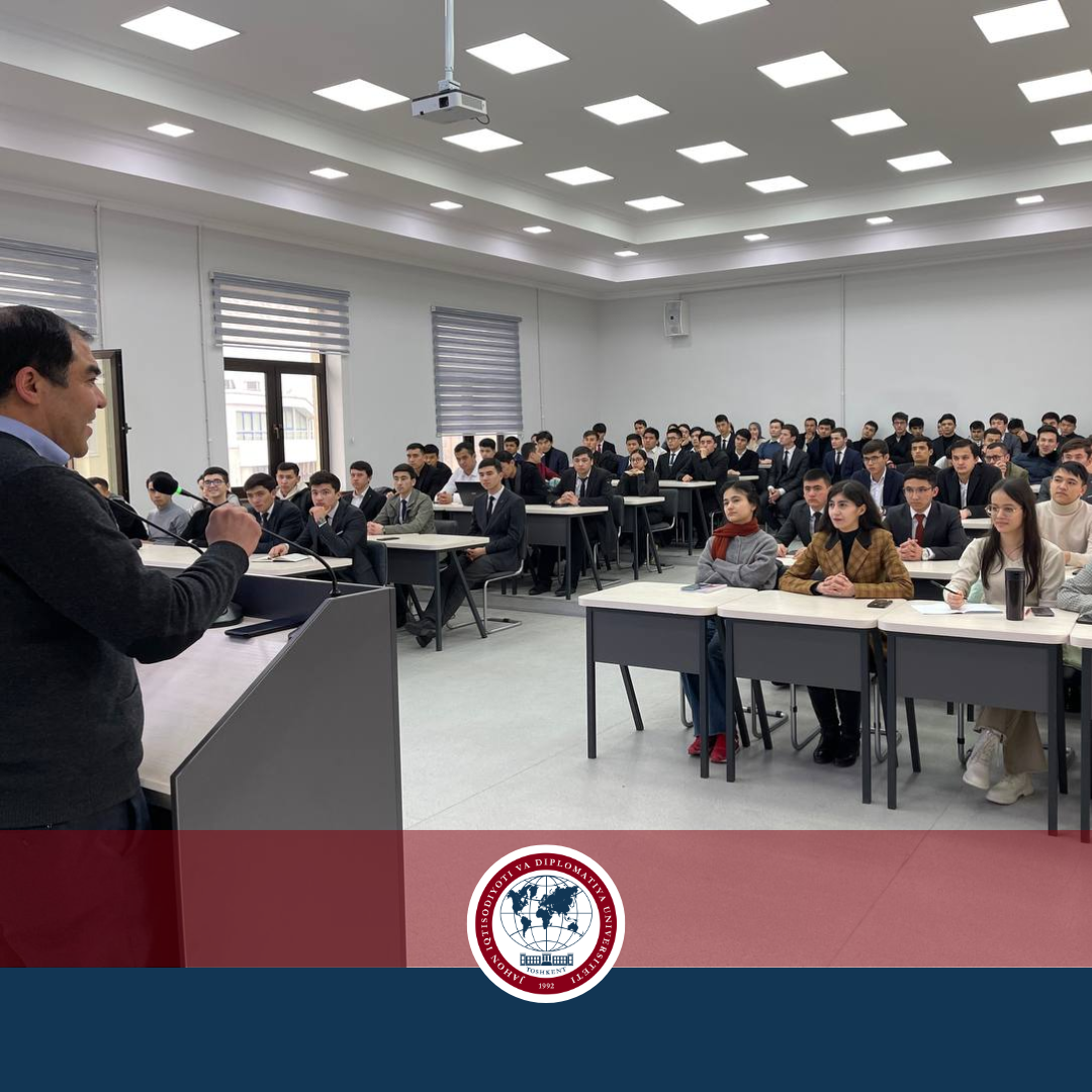 A meeting was held at the University of World Economy and Diplomacy with the participation of the head of the department of the Central Bank Ruslan Yakovlev and the students of the Faculty of “International Economics and Management”