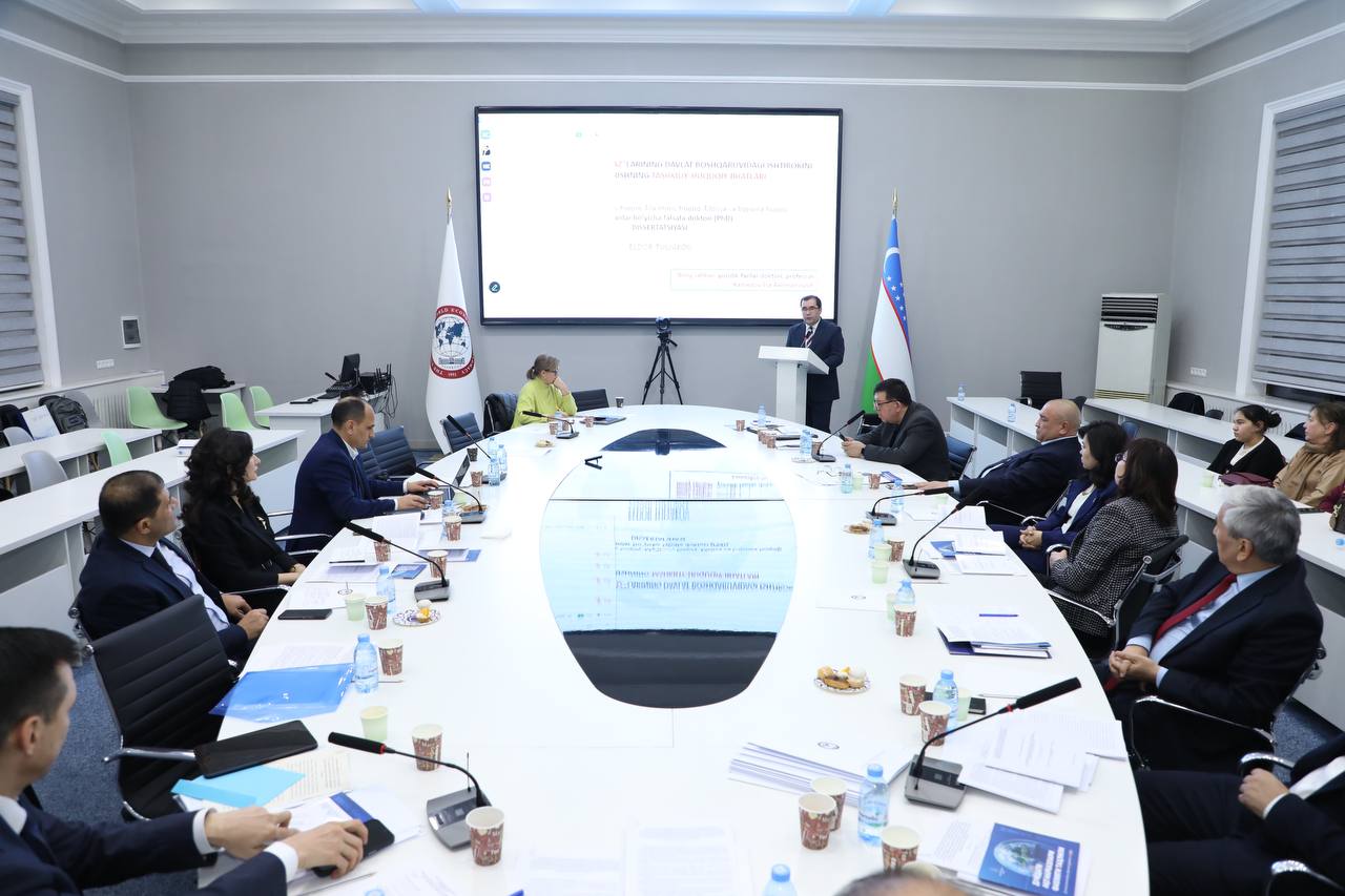 Состоялась защита докторской диссертации по юридическим наукам (PhD) Ученого совета по присуждению научных степеней при УМЭД № DSc.11/10.01.2024.yu.24.04