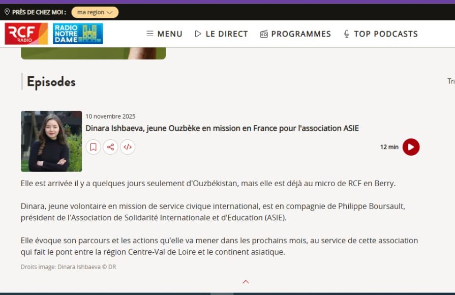 UWED student gives interview in France about Navruz