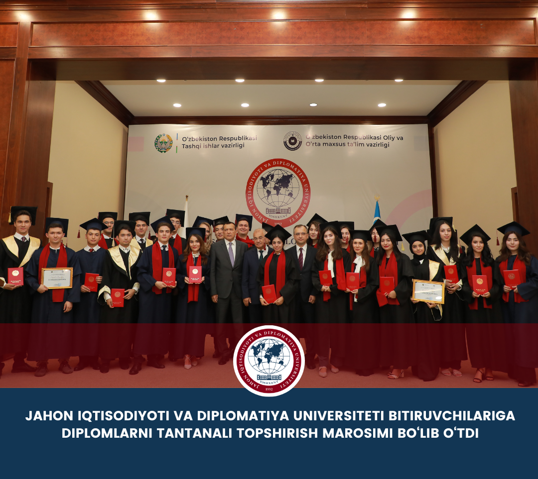 The solemn ceremony of presenting diplomas to graduates was held at the University of World Economy and Diplomacy