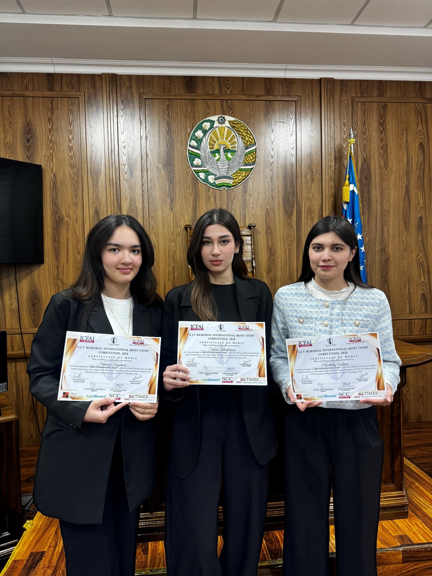 JIDU talabalari xalqaro MOOT COURT tanlovida “Eng yaxshi xalqaro jamoa” deb topildi